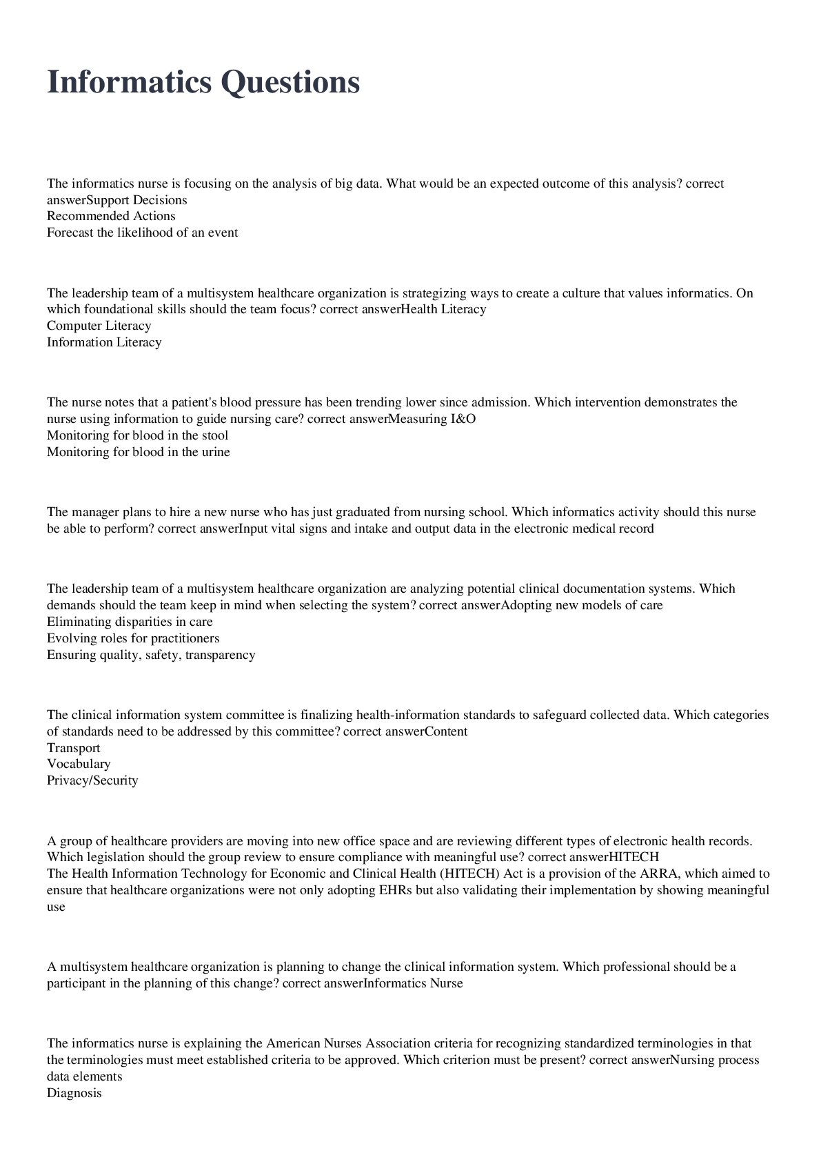 Preview image for ACHE BOG Exam Sample Test -100 Questions 2022/2023  with 100% correct answers